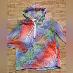 Victoria Sport Rainbow Multi-Color Windbreaker Pullover Womens Size Medium